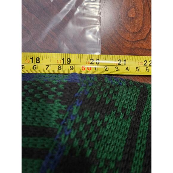 Vintage Tally-Ho Green Blue Plaid Cardigan Sweater Acrylic Size PP S 0-2 - Picture 15 of 15